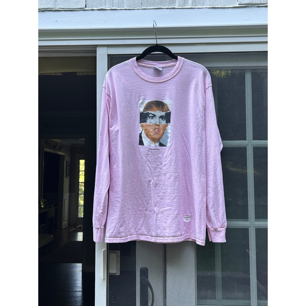 40s & Shorties American Psycho Trump Long Sleeve T-Shirt Sz M Pink Unisex